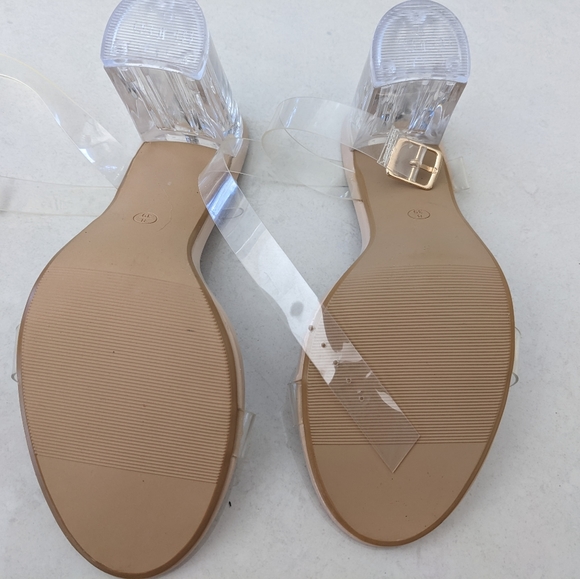SOLD - Wildfire Regina Clear Block Heels Nude Sz 8/39 - Picture 9 of 9